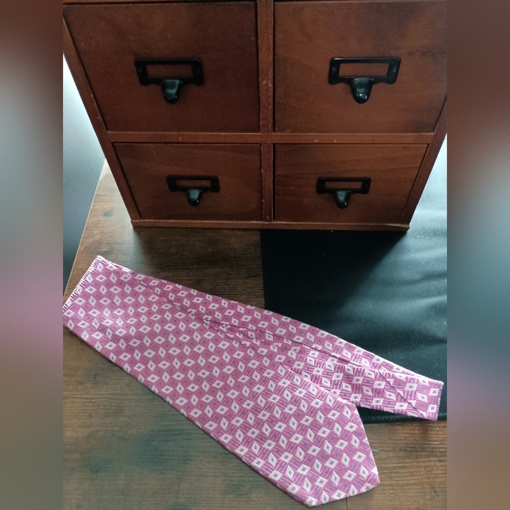 Vintage Innocenti Oro Silk Tie Hand Tailored by Tom James_Pink